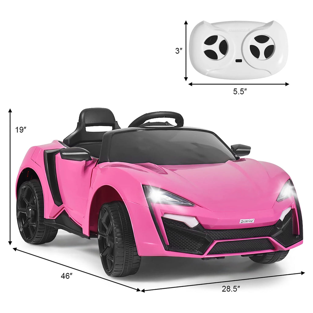 12V Kids Ride On Car with Lights MP3 Openable Doors Pink C982540
