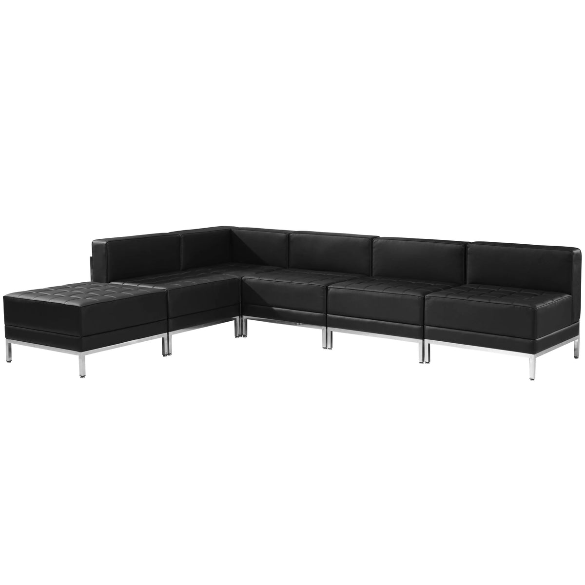 Black LeatherSoft 6 Pieces Sectional N34012