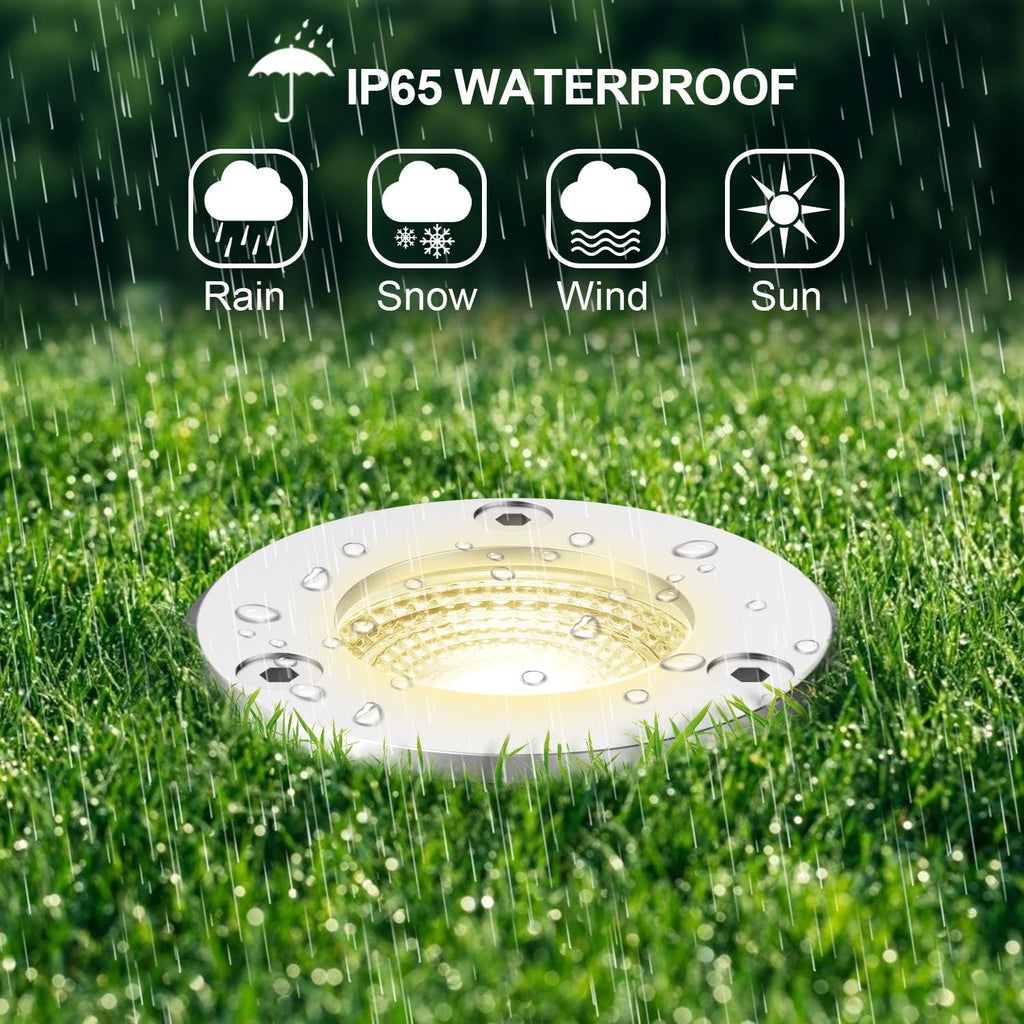 12 Pack 7W Warm White LED Ground Lights with 24 Connectors M431