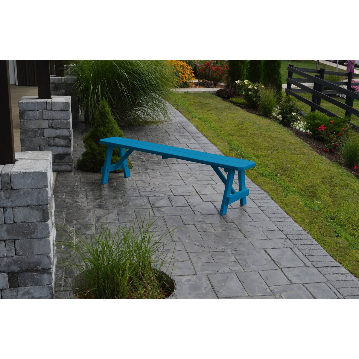 Caribbean Blue Pine Bench B8789