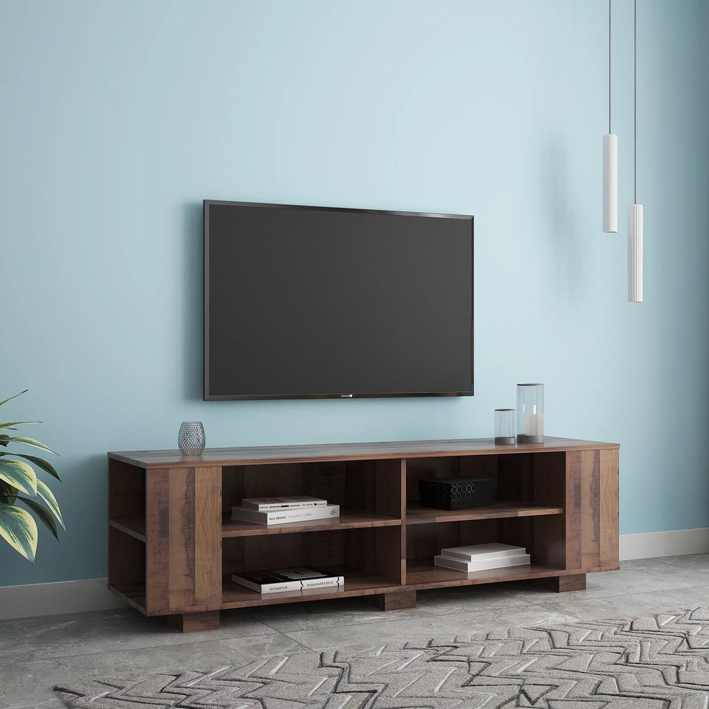 Brown TV Stand with 8 Open Shelves Z6939