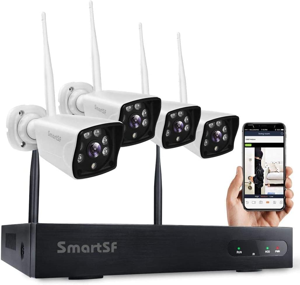 2MP 4CH Wireless Security Camera System with Night Vision V2237