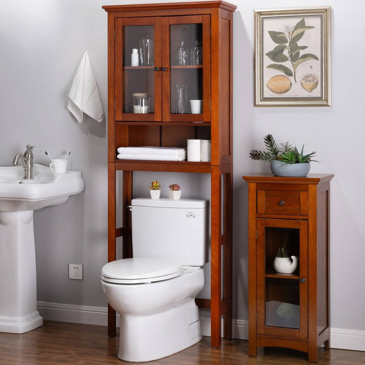 Wooden Bathroom Storage Cabinet Spacesaver Y54907