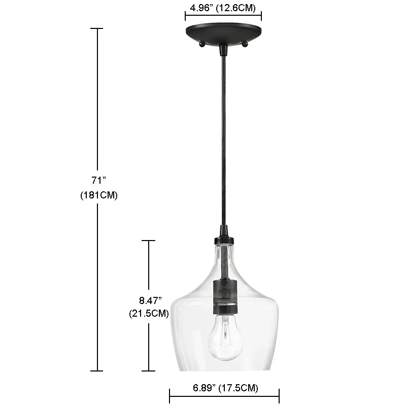 3-Pack Bronze Pendant Lighting with Glass Shade I66015