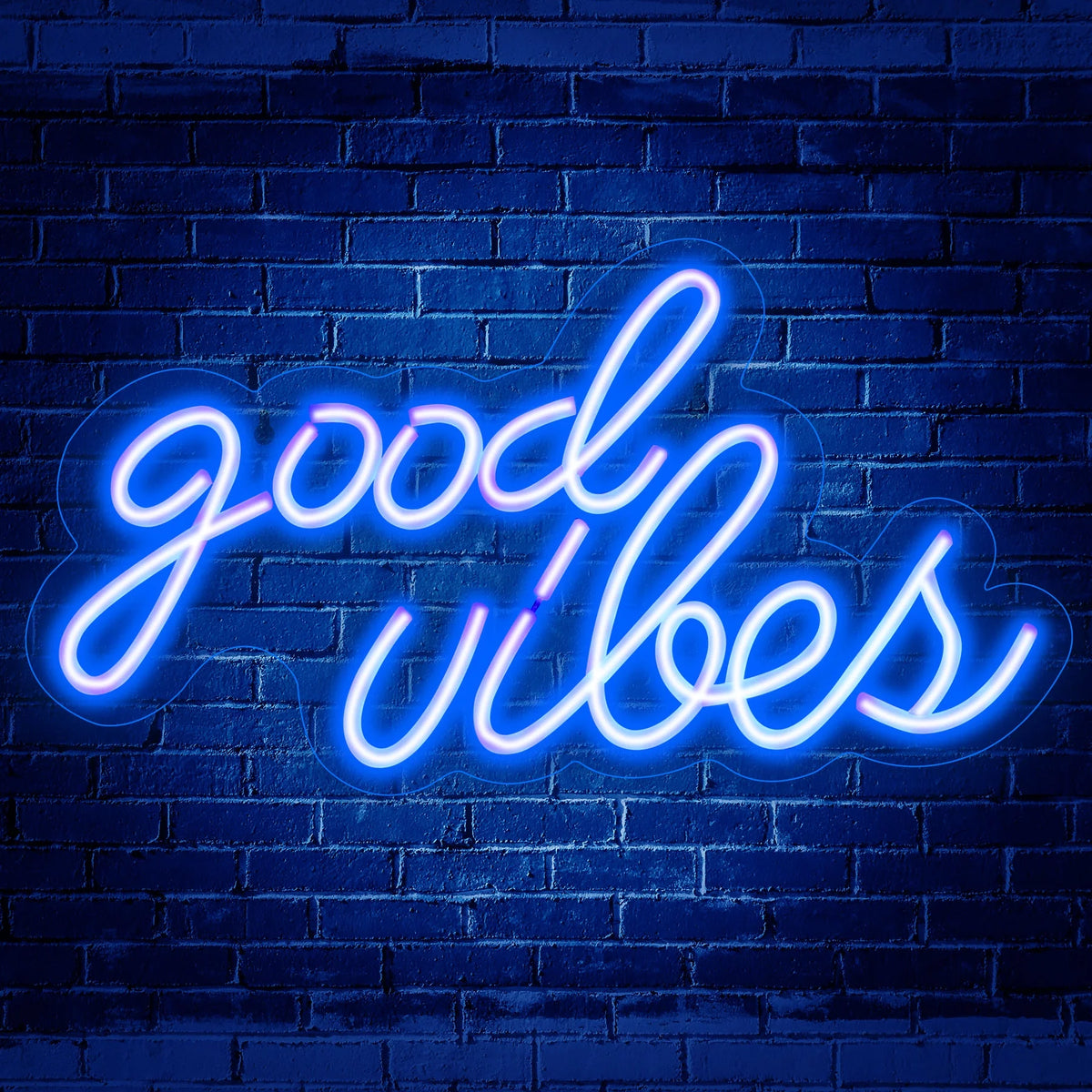 Good Vibes Neon Sign, LED Neon Light Signs for Wall Decor Powered by USB 16.1"x8.3" H30144