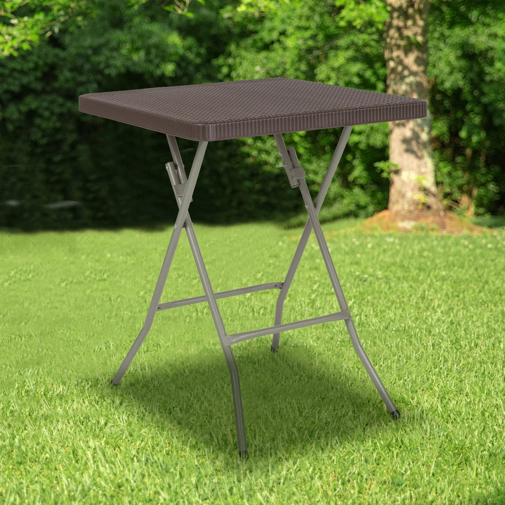 Square Rattan Plastic Folding Table B395