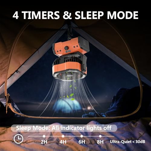 Camping Fan with LED Lantern H5486