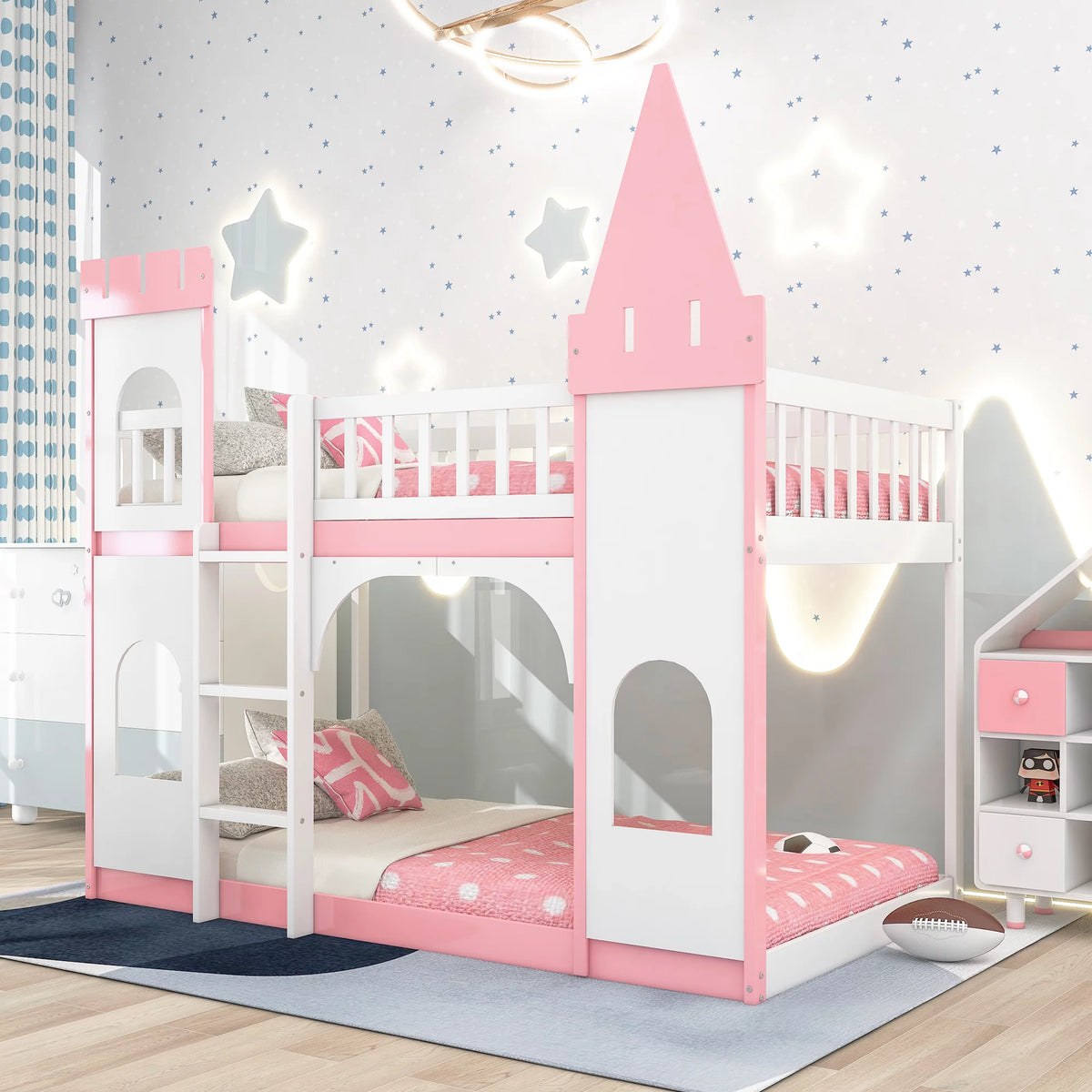 Twin Over Twin Solid Wood Bunk Bed with Ladder V633945