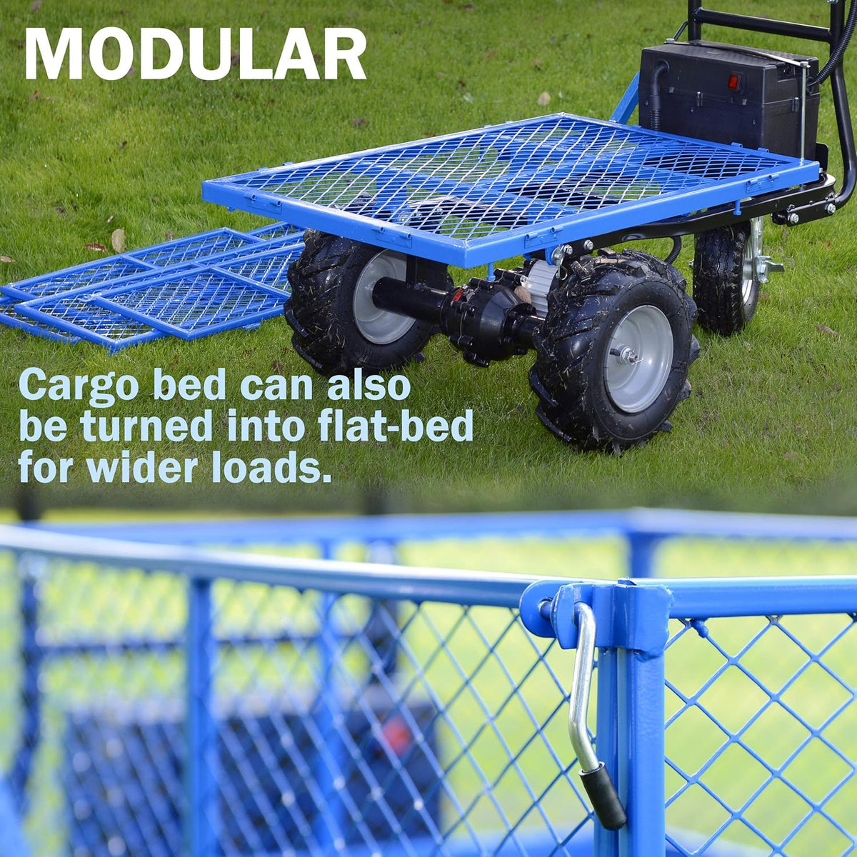 Electric Utility Cart Hand Truck 500W Battery Driven Max 500Lbs Load Y126400