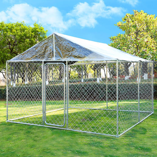 10x10x7FT Large Outdoor Dog Kennel with Roof U80201