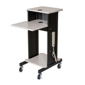 Presentation Cart and Stand, Steel Frame, Ivory Woodgrain E98510