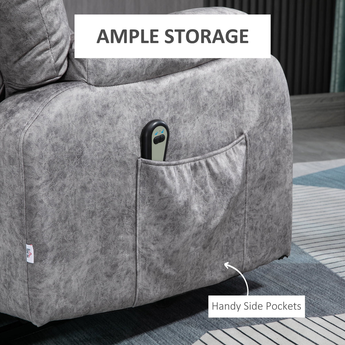Grey Power Lift Recliner Chair with Remote Control Y419