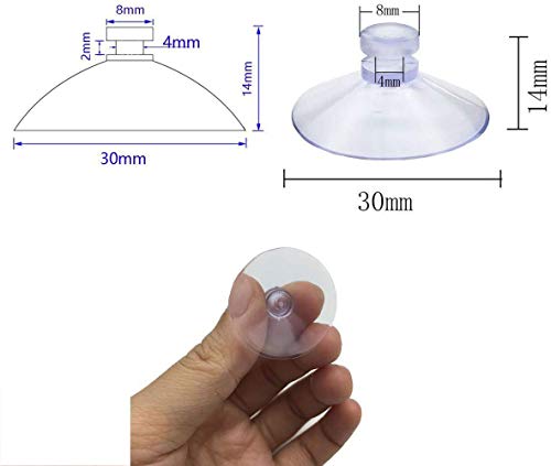 100pcs Mini Clear Plastic Suction Cups (Diameter 20mm,25mm,30mm) Z46420