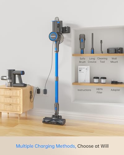 400W Lightweight Cordless Stick Vacuum with Detachable Battery (Blue) B41520