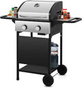 Portable 2 Burners Propane Gas Grill with Storage Shelf P213615