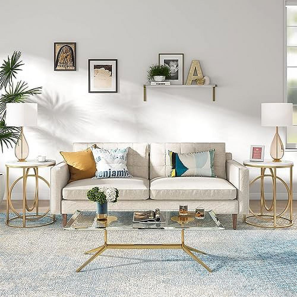 Round End Table Set of Two with Wood Top P650