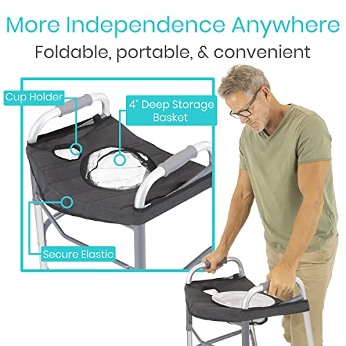 Walker Tray for Folding Standard Walkers with Basket K4294