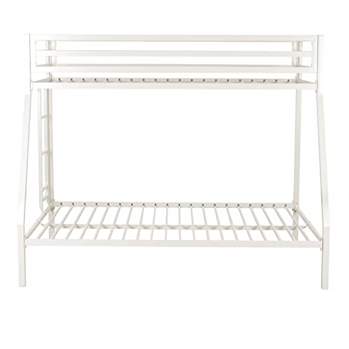 Metal Loft Bunk Bed Twin Over Twin Size with Guardrail and Ladder X7358