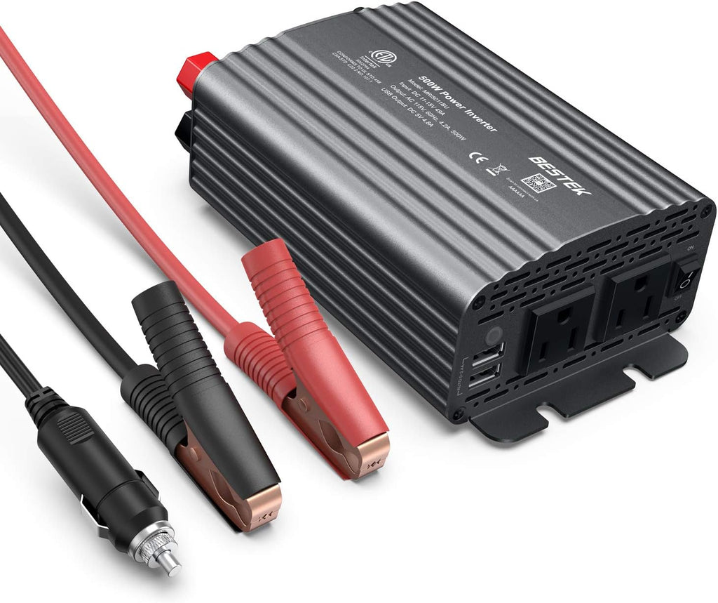 500W Power Inverter with Dual USB Car Charger Pack of 2 E653496