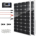 2 Pcs 100 Watt 12 Volt Monocrystalline Solar Panels Kit with 30A 12V/24V PWM Charge Controller H23756
