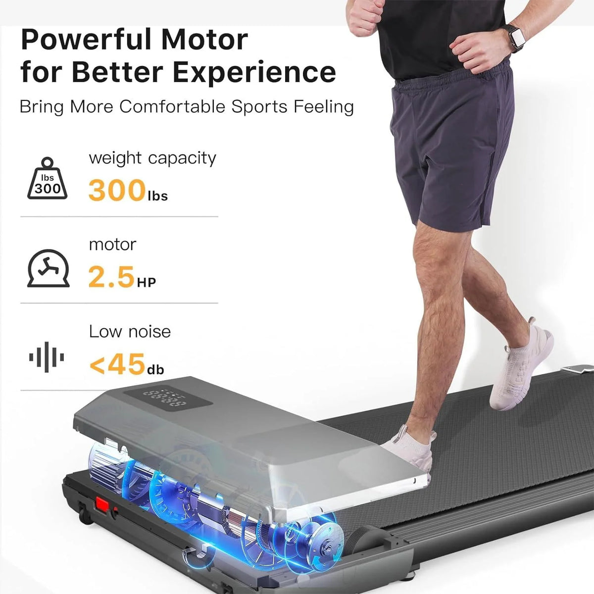 2 in 1 Walking Pad Treadmill with LED Display R96271