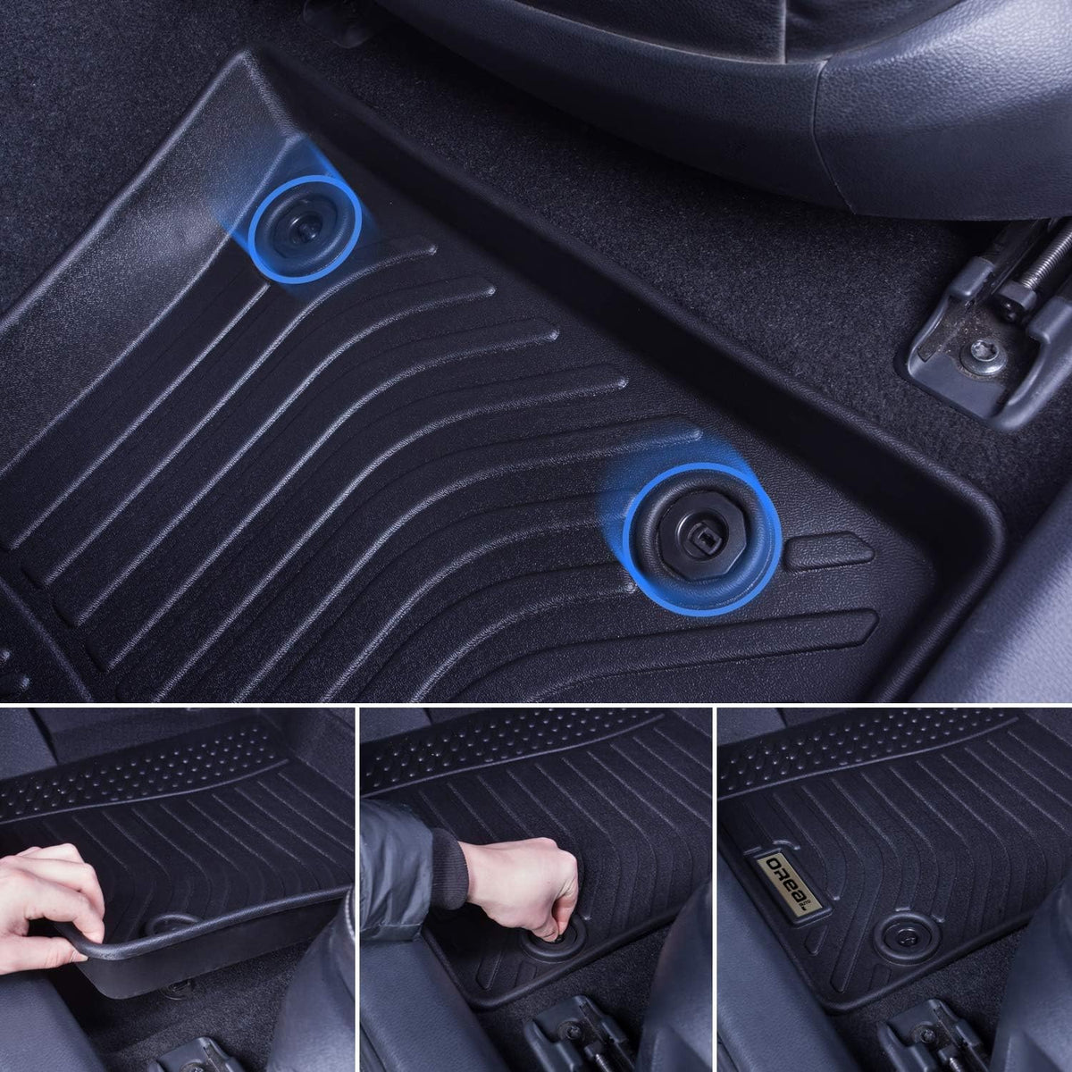 Black Floor Mats Liners Carpet Custom Fit U149