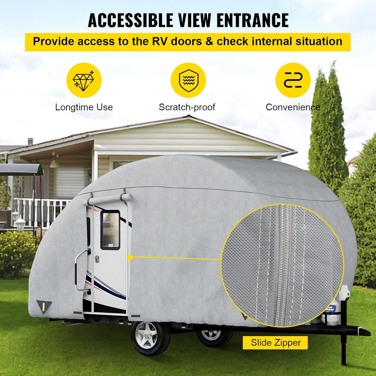 16' - 18' Waterproof Non-Woven Teardrop Trailer Cover T406