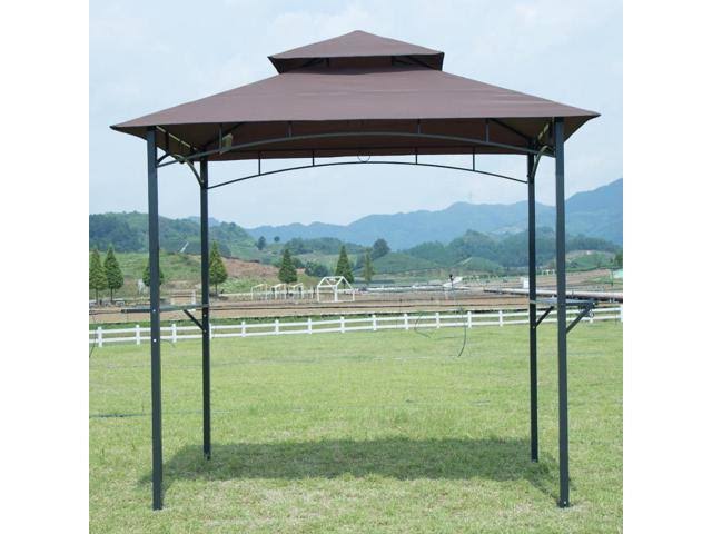 Brown BBQ Grill Gazebo Barbecue Canopy Tent with Air Vent X3692