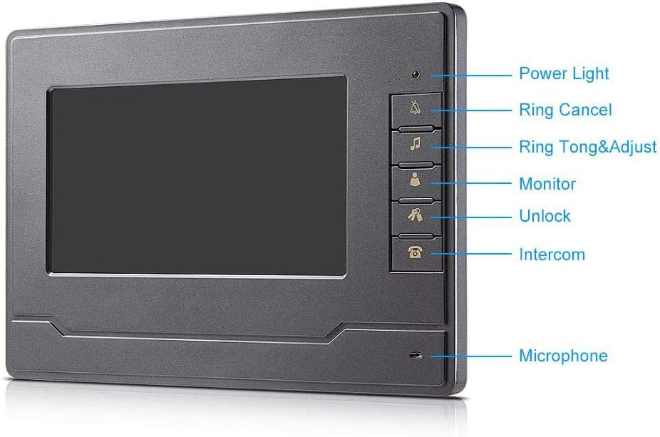 7 Inches LCD Monitor Wired Video Doorbell System with 1 Camera F540283