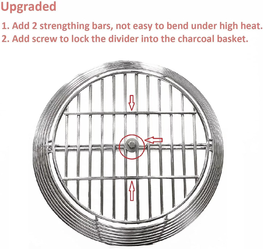 Stainless Steel Charcoal Fire Basket with Divider U54183