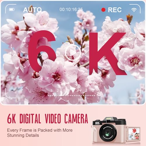 6K 64MP Compact Digital Camera with Microphone Z37894