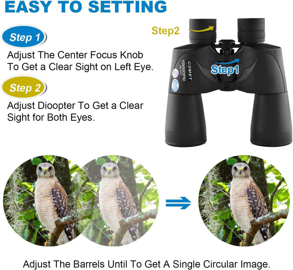 10x50 Waterproof Binoculars with Case and Strap L478966