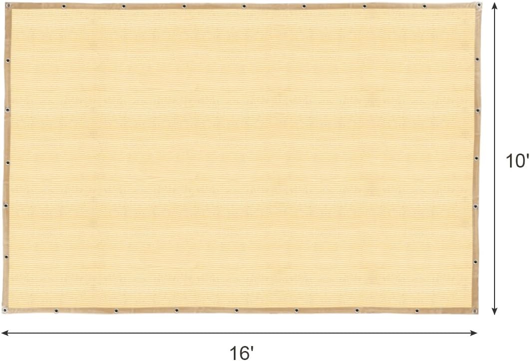 90% Shade Cloth with Grommets 12' x 20' Wheat R8822