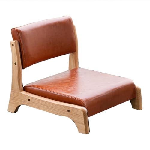 Beige Floor Chair with Back Support and Cushion F8887