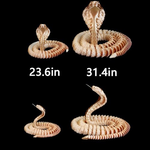 3D Printed Articulated Cobra Fidget Toy (Blue&Green 24in) A549