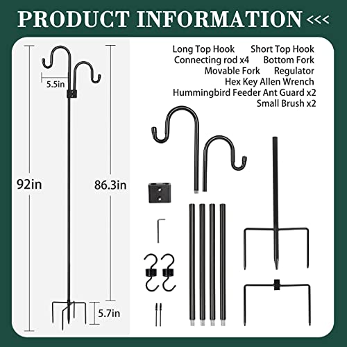92 Inch Heavy Duty Shepherds Hook for Bird Feeders Q2926