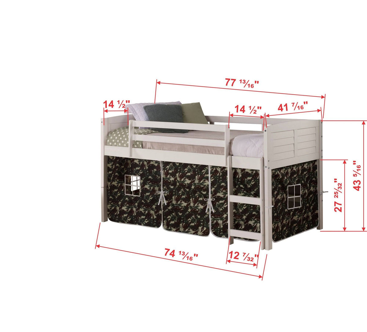 White Twin Louver Low Loft Tent T4971