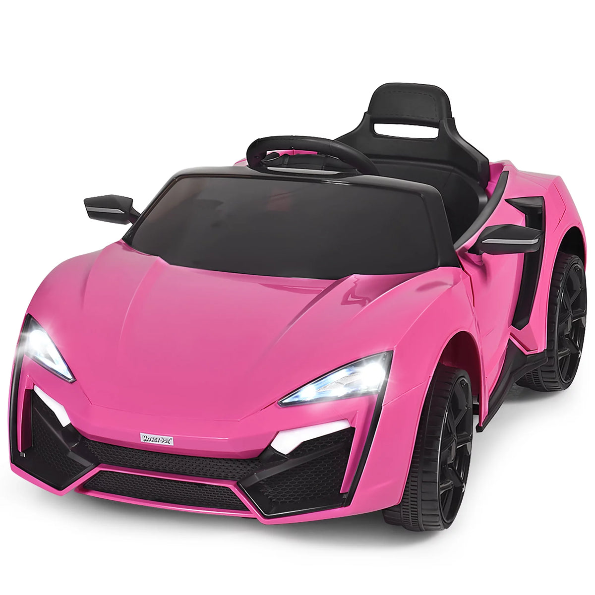 12V Kids Ride On Car with Lights MP3 Openable Doors Pink C982540