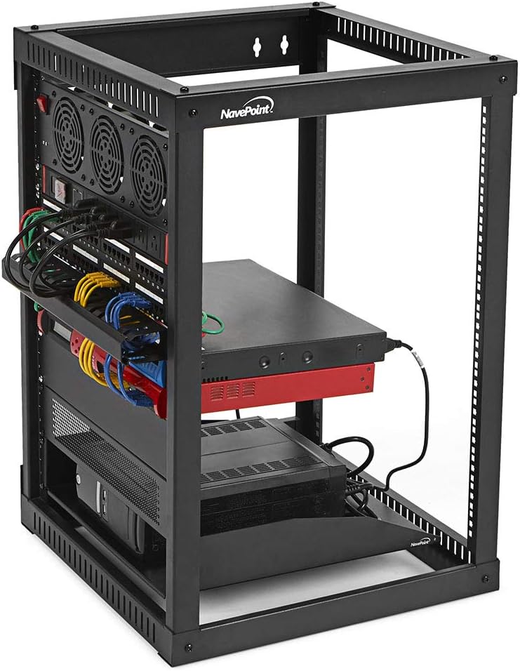 9U Side Load Wall Mount Network Rack, 22-Inch Depth, Steel O742510