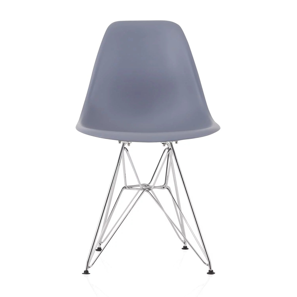 Dark Gray Molded Plastic Dining Chair with Steel Wire Legs P9069