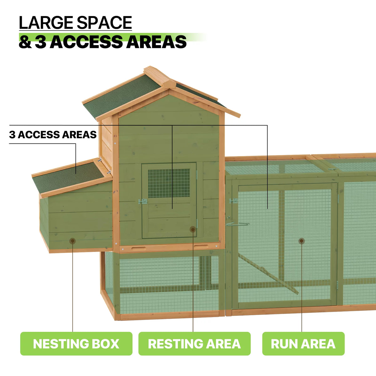 80 inch Wooden Chicken Coop with Nesting Box L58957