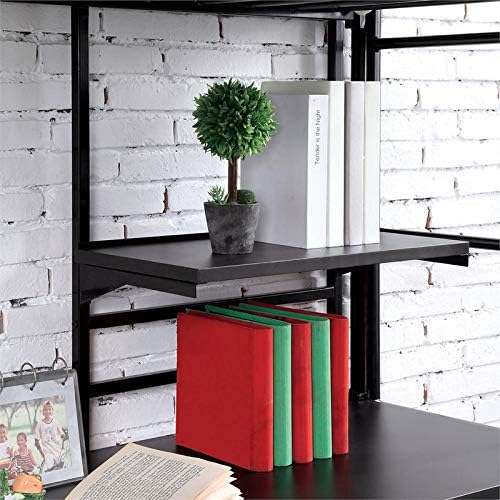 Black Metal Twin Over Workstation Bunk Bed P317433