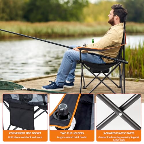 Oversized Padded Camping Chair with Arms X28627