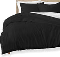 Queen Size Sandwashed White Brushed Microfiber Duvet Cover Pack of 2 L29332