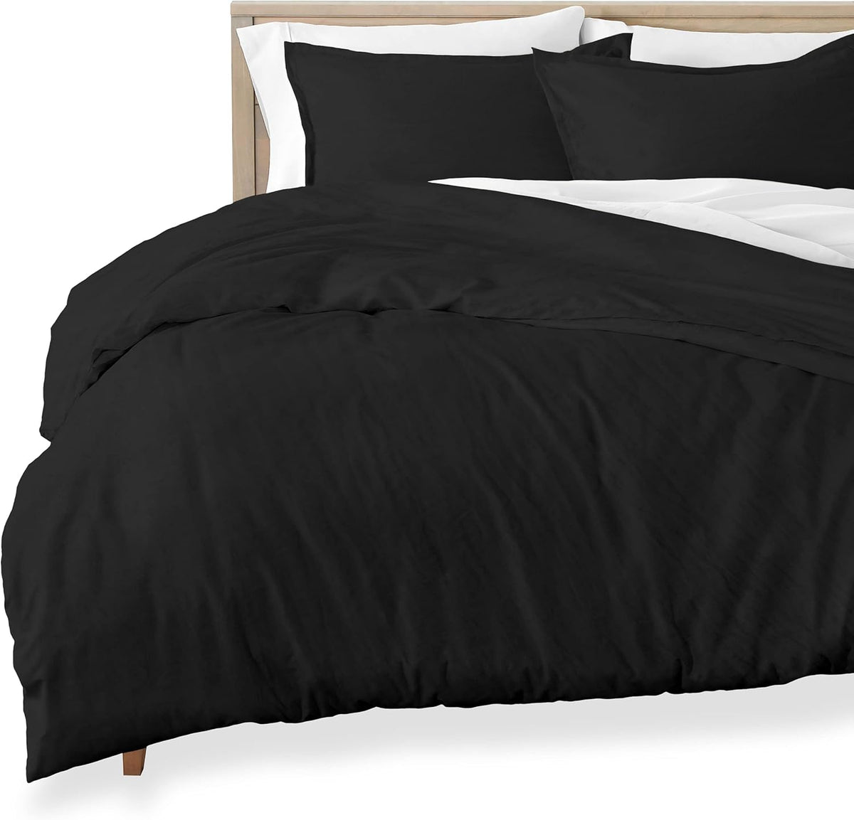 Queen Size Sandwashed White Brushed Microfiber Duvet Cover Pack of 2 L29332