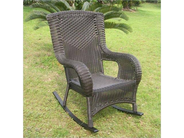 White Resin Wicker Aluminum Rocker B541149