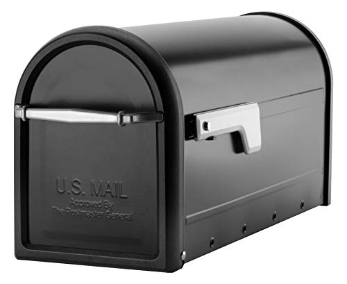 Black Aluminum Mailbox Post and Galvanized Steel Post-Mount Mailbox K161907