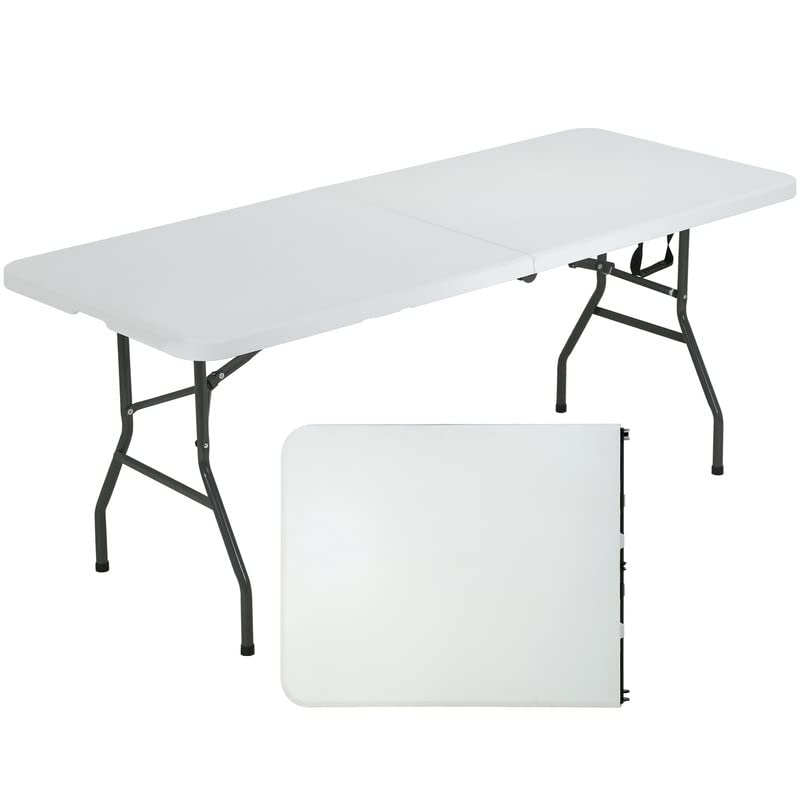 Folding Table 4FT Plastic Height Adjustable White M6081