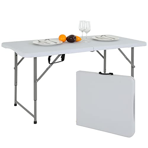 Folding Table 4FT Plastic Height Adjustable White M6081