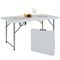 Folding Table 4FT Plastic Height Adjustable White M6081